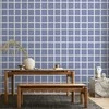 Artgeist Tapetas - Lines and Symmetry - Expressive Baltas Grid on a Mėlyna Background