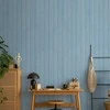 Artgeist Tapetas - Mėlyna Panels - Wooden planks in a pastel mėlynas shade.
