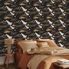 Artgeist Tapetas - Oriental impressions - decorative pattern with a motif of flying cranes on a dark background