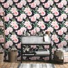Artgeist Tapetas - Peonies on graphite background
