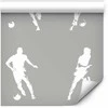 Artgeist Tapetas - Sports Silhouettes - Dynamic figures of soccer players on a pilka background.