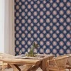 Artgeist Tapetas - Sunny Patterns - Repeating sun motif on a navy background.
