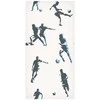 Artgeist Tapetas - Traces and Balls - Juodas-and-baltas soccer motifs on a beige background.