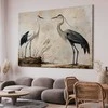 Artgeist XXL paveikslas - Birds from an old engraving - vintage-style illustration depicting a heron and a crane