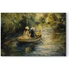Artgeist XXL paveikslas - Boat crossing - painting of two women sailing a boat on a river