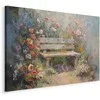 Artgeist XXL paveikslas - Flowery bench - impressionist painting full of flowers