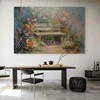 Artgeist XXL paveikslas - Flowery bench - impressionist painting full of flowers