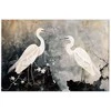 Artgeist XXL paveikslas - Herons and cherry blossoms - oriental-style illustration depicting birds