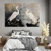 Artgeist XXL paveikslas - Herons and cherry blossoms - oriental-style illustration depicting birds