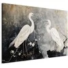 Artgeist XXL paveikslas - Herons and cherry blossoms - oriental-style illustration depicting birds
