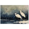 Artgeist XXL paveikslas - Herons over a winter pond - Japanese-style illustration in dark colours