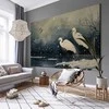 Artgeist XXL paveikslas - Herons over a winter pond - Japanese-style illustration in dark colours