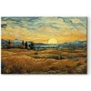 Artgeist XXL paveikslas - Impressionistic fields - painted golden landscape with fields of grain