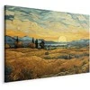 Artgeist XXL paveikslas - Impressionistic fields - painted golden landscape with fields of grain