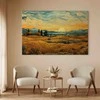 Artgeist XXL paveikslas - Impressionistic fields - painted golden landscape with fields of grain