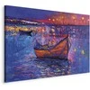 Artgeist XXL paveikslas - Modern impressionism - night landscape of a lake with a floating boat