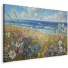 Artgeist XXL paveikslas - Seascape – wildflowers and a view of the rough sea