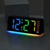 Modernus RGB LED stalinis laikrodis su savaitės dienų indikacija ir spalvotu apšvietimu