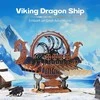 Robotime 3D medinis mechaninis konstruktorius Viking Dragon Ship