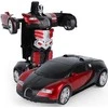 Transformuojamas nuotolinio valdymo automobilis - robotas 2 in 1 su LED šviesomis ir 360° drift funkcija (raudonas)