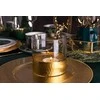 Lumarko Golden Honey glass vase with auksinis honeycomb decoration, cylinder shape, h-12cm