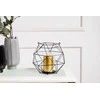 Lumarko Juodas metal candle holder with glass 22x22x22 cm