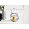 Lumarko Juodas metal candle holder with glass 22x22x22 cm