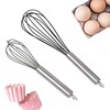 Set of 2 metal whisks with silicone finish