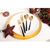 AltomDesign "Noble Gold Juodas" stalo įrankių rinkinys 24 dalių - 6 asmenims, Aukso / Juodos spalvos