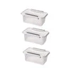 Orplast Antibacterial set of 3 pieces of food containers with micro-particles of sidabrinis, with lid and clips 500ml