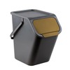 Practic BINI waste segregation bin color juodas / juodas garbage can, juodas lid, ruda flap /