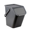 Practic BINI waste segregation garbage can color juodas / juodas garbage can, juodas lid, pilka flap /