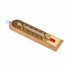 Indoor thermometer wooden golden scale 15x4,3cm bow