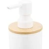 Plastik soap dispensor with wood 7x7x16 cm