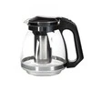 Juodas stiklinis arbatinukas 1,5 l su filtru