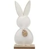 Leather baltas rabbit with pendant 9x4,5x20,5 cm
