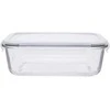 1000ml rect.soda lime glass food container wtih pp lid