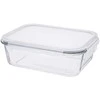 1000ml rect.soda lime glass food container wtih pp lid