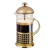 Glass French press in a steel basket, in auksinis color, 1000 ml
