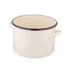 Altom Design Emaliuotas tiesus puodas, 5,8 l; skersmuo 22 cm; aukštis 16 cm, kreminės spalvos