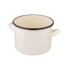 Altom Design Emaliuotas tiesus puodas, 2,2 l; skersmuo 16 cm; aukštis 12 cm, kreminės spalvos