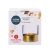 Lumarko Golden Honey glass vase with auksinis honeycomb decoration, cylinder shape, h-12cm