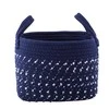 Set of 3 dark mėlynas cotton baskets 25+22+19cm