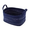 Set of 3 dark mėlynas rectangular cotton baskets 37+34+31cm