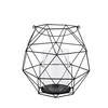 Lumarko Juodas metal candle holder with glass 22x22x22 cm