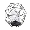 Lumarko Juodas metal candle holder with glass 22x22x22 cm