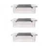 Orplast Antibacterial set of 3 pieces of food containers with micro-particles of sidabrinis, with lid and clips 350ml (3010)
