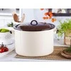 Emaliuotas virimo puodas 13,6 l skersmuo 30cm | aukštis 20cm | kreminės/rudos spalvos, su dangčiu