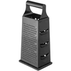 Rectangular 4-function metal grater, 24,5x10,5x7,5 cm, juodas