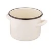 Altom Design Emaliuotas tiesus puodas, 3,3 l; skersmuo 18 cm; aukštis 14 cm, kreminės spalvos